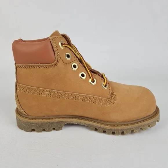 Timberland 6 In Premium P &amp; G  Wheat Little Kids Leather Outdoors SZ 12