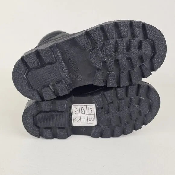 Timberland 6In Classic TODDLER Casual Boots Outdoors Black Leather SZ 8