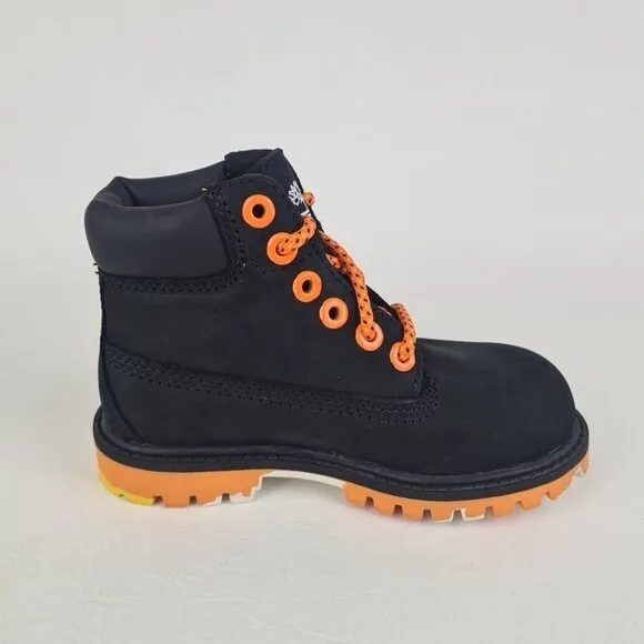 Timberland 6In Confections TODDLER Boots Outdoors Black Leather Size 10
