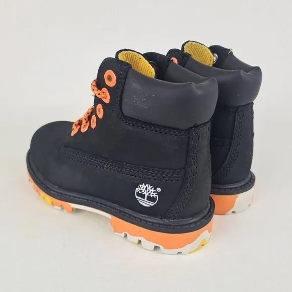 Timberland 6In Confections TODDLER Boots Outdoors Black Leather Size 10