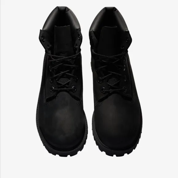 Timberland Boys Unisex Waterproof 6&quot; Boots Size 1M Youth in Black