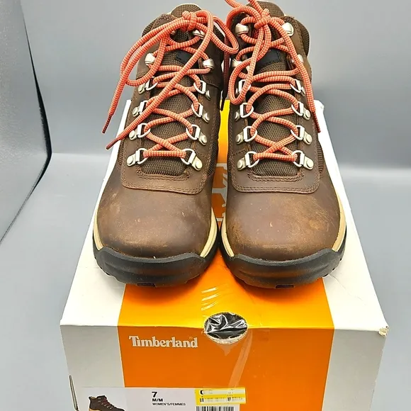 Timberland Brown Hiking Boots with Red Laces