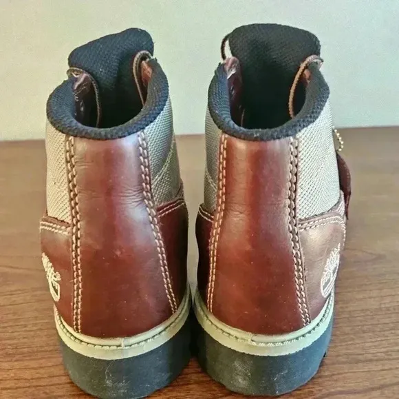 Timberland Burgundy and Tan Hiking Boots SIZE 7 M