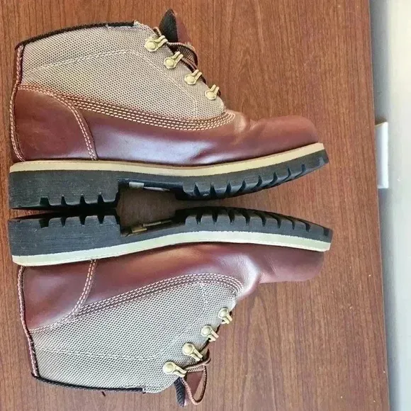 Timberland Burgundy and Tan Hiking Boots SIZE 7 M