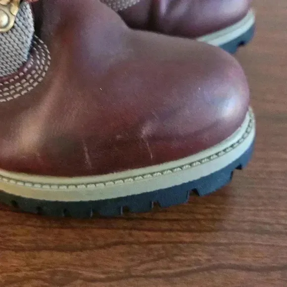 Timberland Burgundy and Tan Hiking Boots SIZE 7 M
