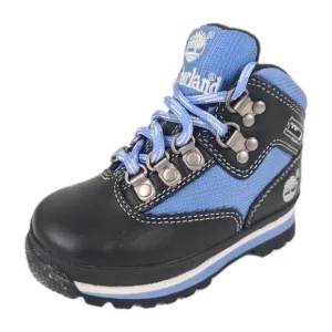 Timberland Euro Hiker Waterproof TODDLER Black Blue Leather Boots SZ 7