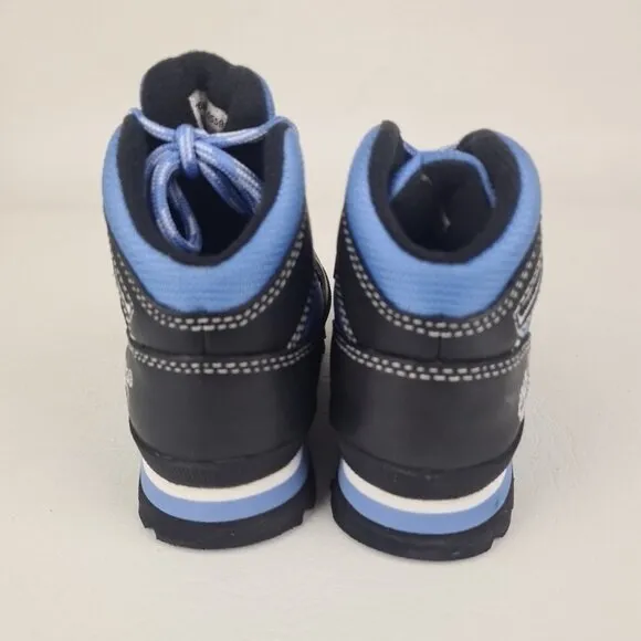 Timberland Euro Hiker Waterproof TODDLER Black Blue Leather Boots SZ 7