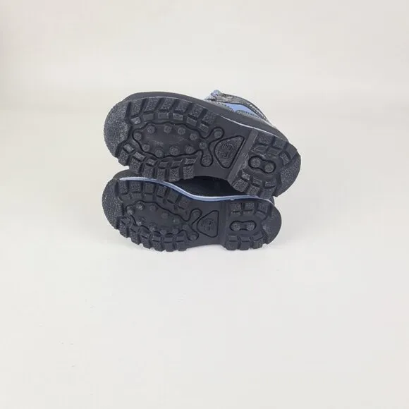 Timberland Euro Hiker Waterproof TODDLER Black Blue Leather Boots SZ 7