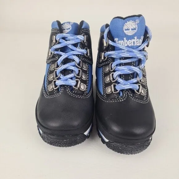 Timberland Euro Hiker Waterproof TODDLER Black Blue Leather Boots SZ 7