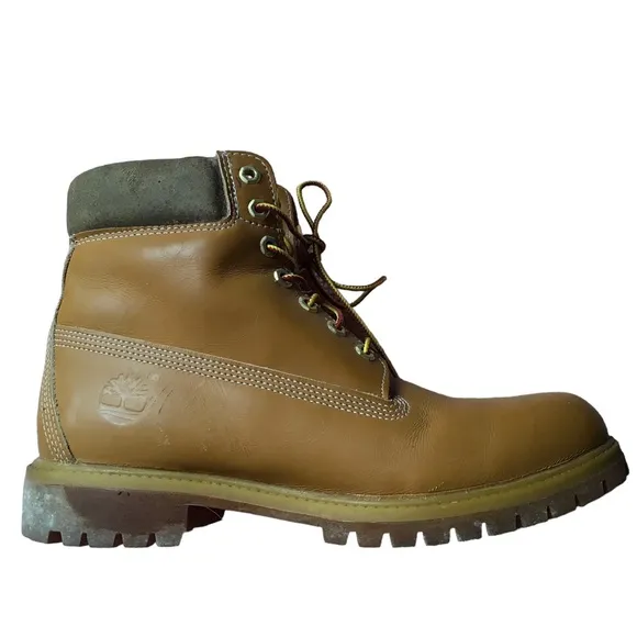 Timberland Men's 6&quot; Premium Waterproof Boots Brown with Olive Green tops