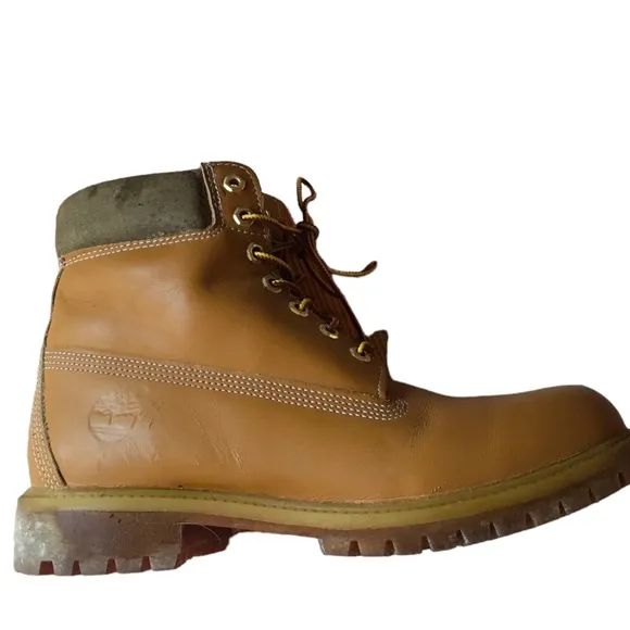Timberland Men's 6&quot; Premium Waterproof Boots Brown with Olive Green tops