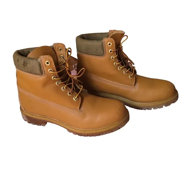 Timberland Men's 6&quot; Premium Waterproof Boots Brown with Olive Green tops