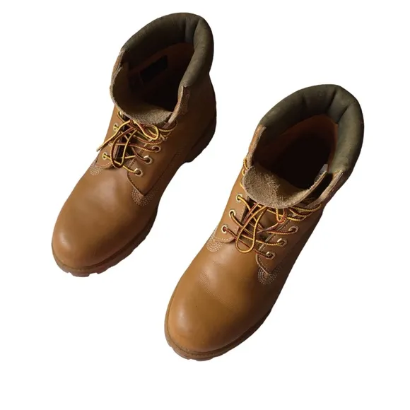 Timberland Men's 6&quot; Premium Waterproof Boots Brown with Olive Green tops