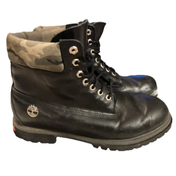 Timberland Men’s Black Scale Camoauge Combat Boots Men's Size 10.5