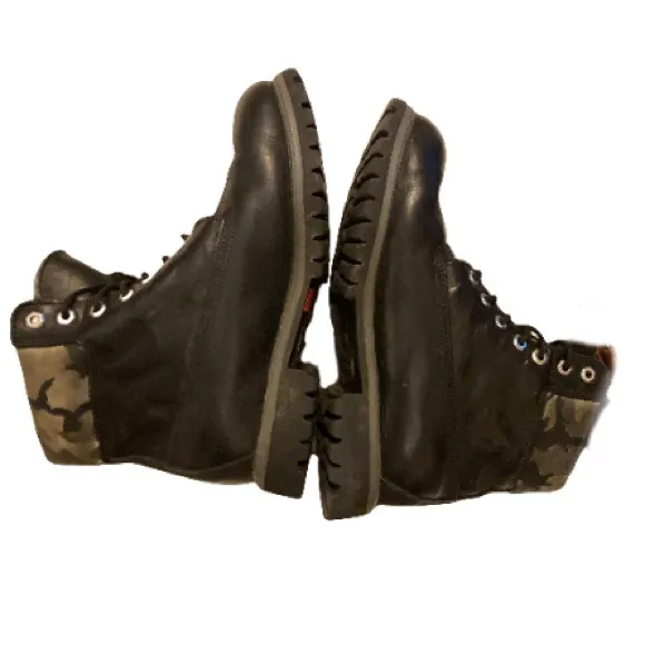 Timberland Men’s Black Scale Camoauge Combat Boots Men's Size 10.5