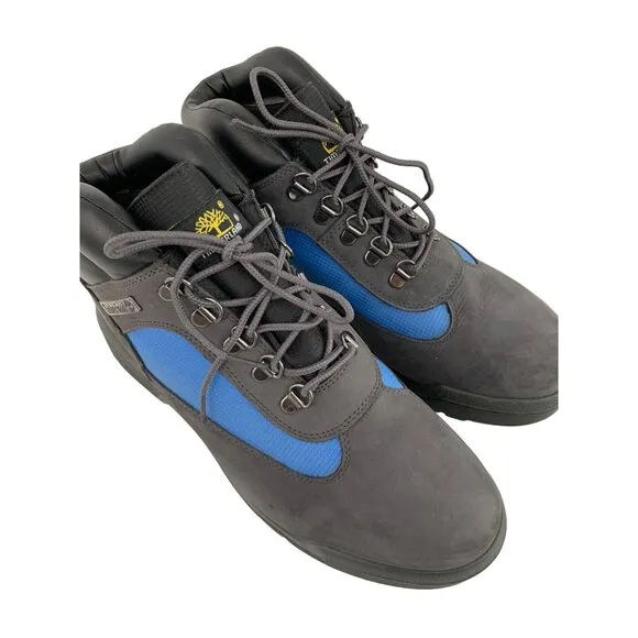 Timberland Mens Field Waterproof Hiking Boots Size 9.5 Gray Blue Primaloft EUC