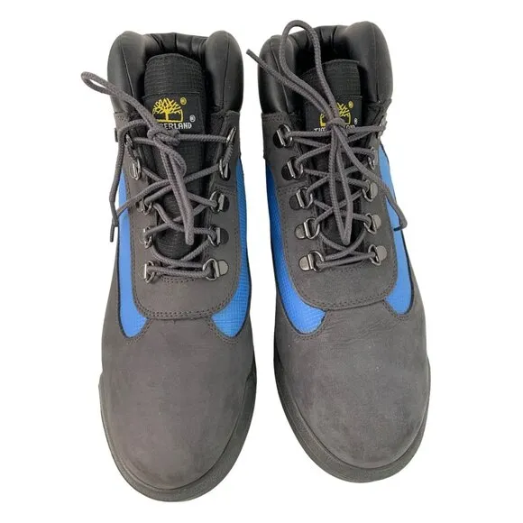 Timberland Mens Field Waterproof Hiking Boots Size 9.5 Gray Blue Primaloft EUC
