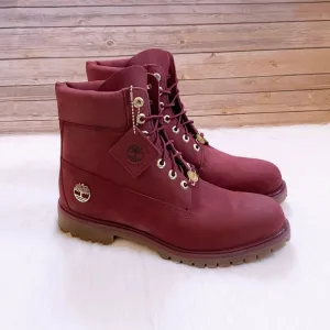 Timberland Men’s Premium 6 Inch Waterproof Burgundy Boots