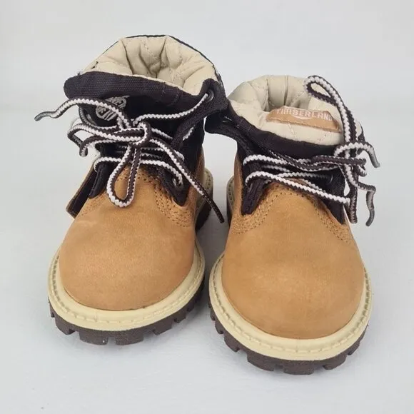 Timberland Roll Top Workshirt TODDLER Boots Hiking Wheat Leather Size 4C
