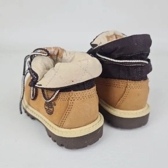 Timberland Roll Top Workshirt TODDLER Boots Hiking Wheat Leather Size 4C