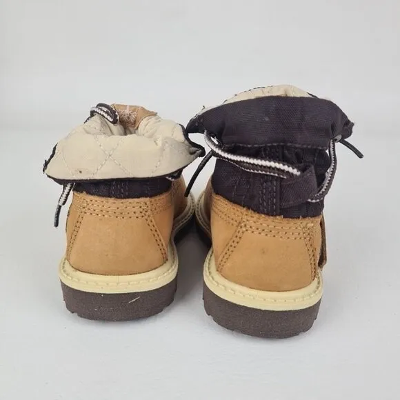 Timberland Roll Top Workshirt TODDLER Boots Hiking Wheat Leather Size 4C