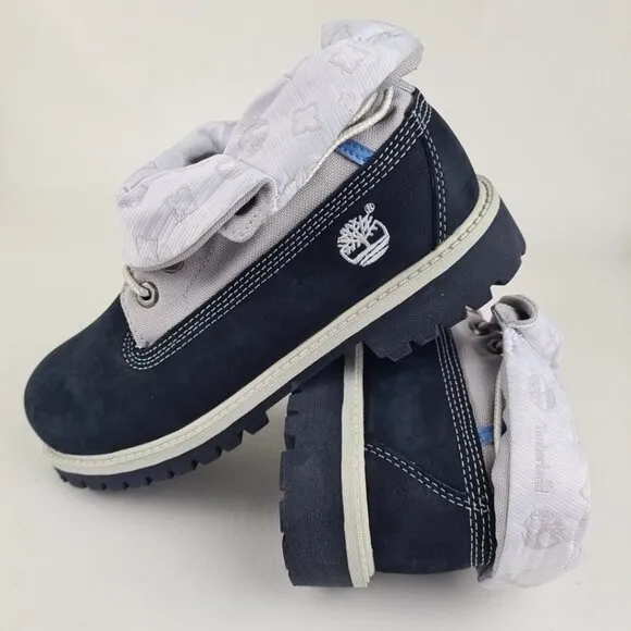 Timberland Script Roll Top Boots Little Kids Navy
