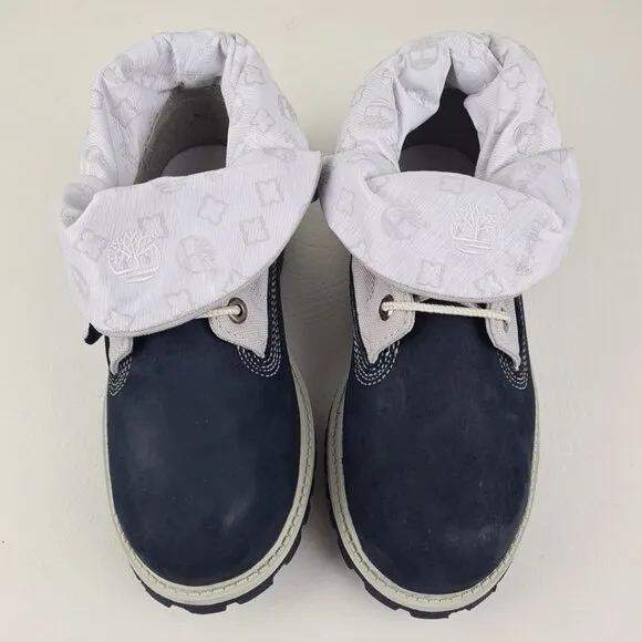 Timberland Script Roll Top Boots Little Kids Navy