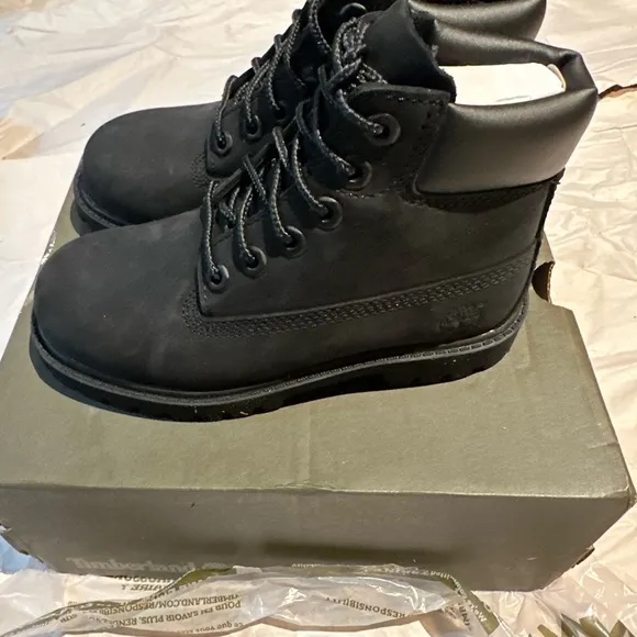 Timberland Toddler Black Waterproof 6”Boots Black Nubuck
