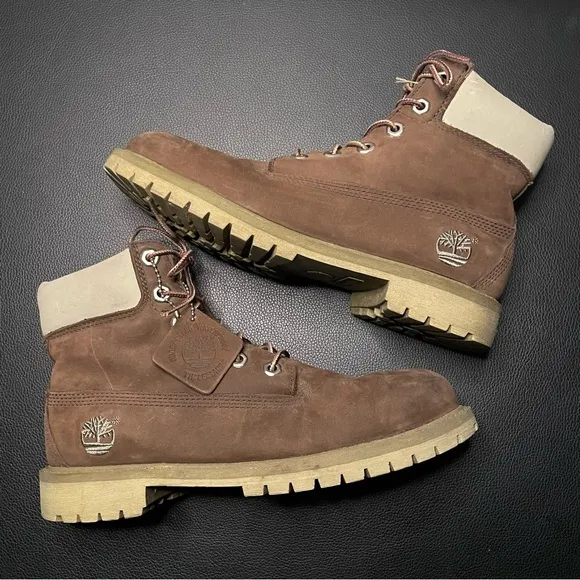 Timberland waterproof brown nubuck boots Boys size 6