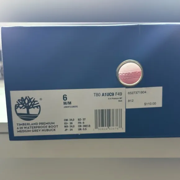 TIMBERLAND x CHAMPION  premium 6 in waterproof boot medium grey nubuck in box