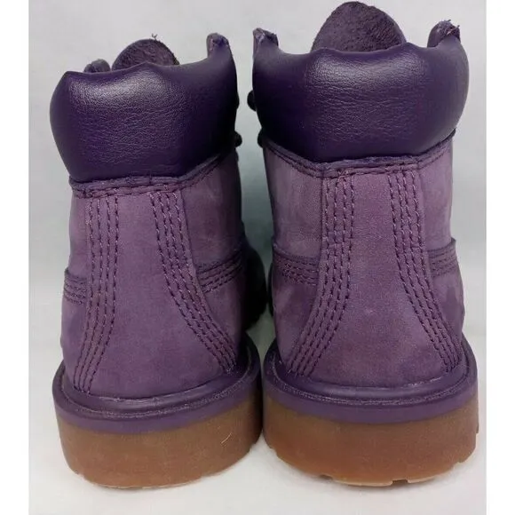 Timberland Youth Premium Waterproof Leather Boots Purple A14VL Boys Size 10