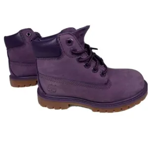 Timberland Youth Premium Waterproof Leather Boots Purple A14VL Boys Size 10