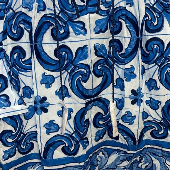 TNUCK BEACHCapri Blue Majolica Tile Bondi Coverup
