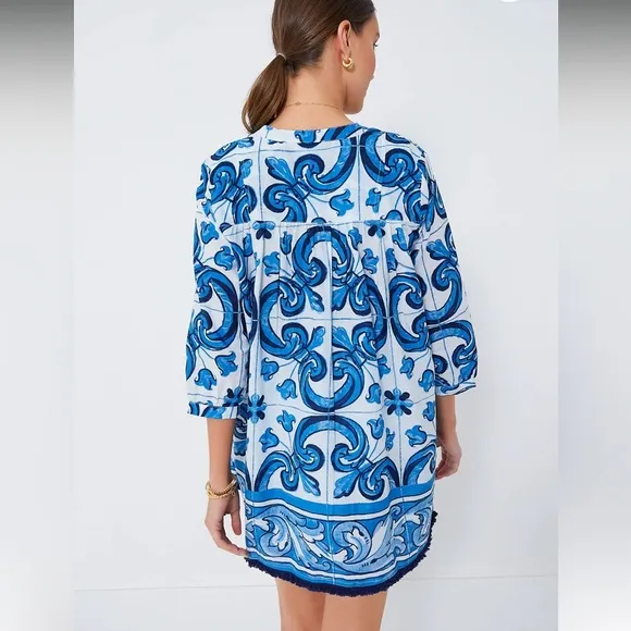 TNUCK BEACHCapri Blue Majolica Tile Bondi Coverup