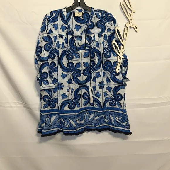 TNUCK BEACHCapri Blue Majolica Tile Bondi Coverup