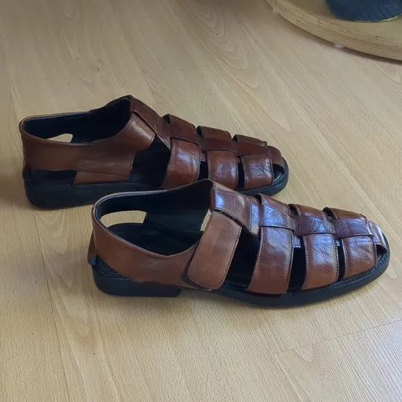To Boot New York Fisherman Sandals Leather Brown Adam Derrick Size 12