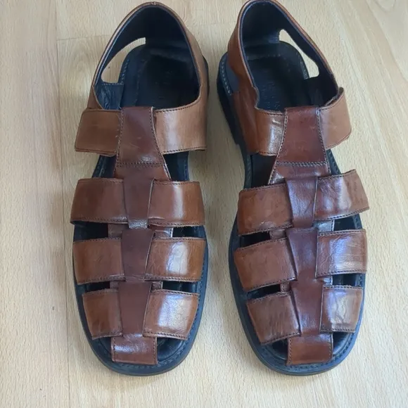 To Boot New York Fisherman Sandals Leather Brown Adam Derrick Size 12