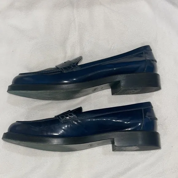 TODS‎ Black n Blue Penny Loafers