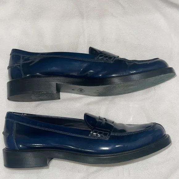 TODS‎ Black n Blue Penny Loafers