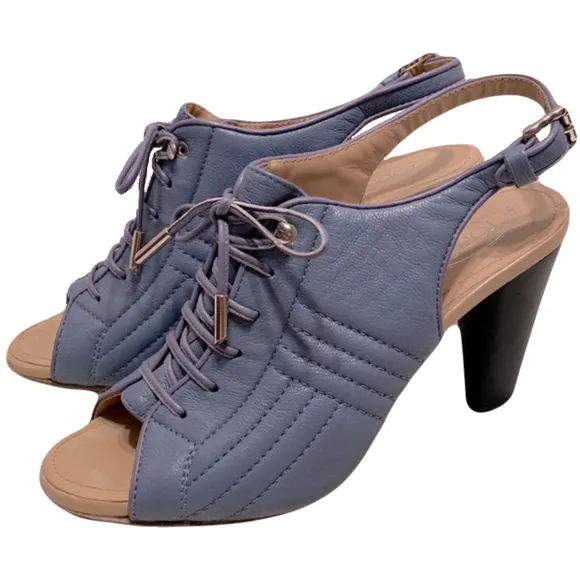 Tod’s Lilac Quilted Leather Lace Up Sandals Size 38