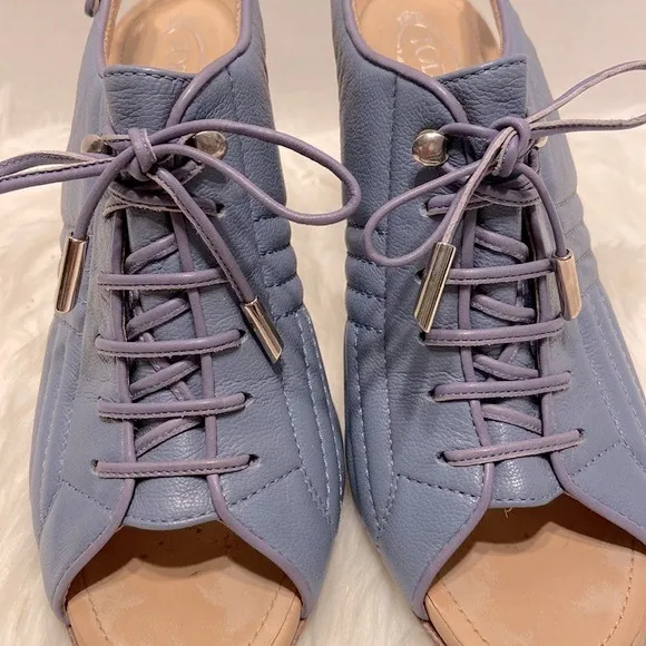 Tod’s Lilac Quilted Leather Lace Up Sandals Size 38