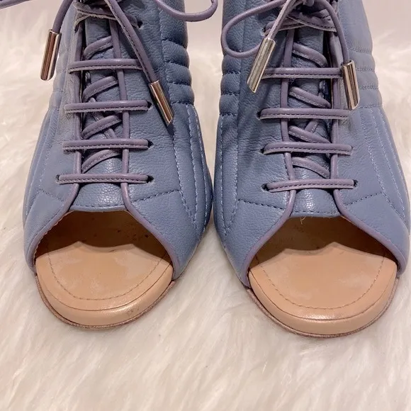 Tod’s Lilac Quilted Leather Lace Up Sandals Size 38
