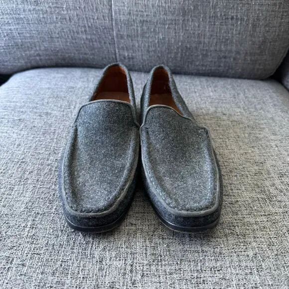 Tod’s Loafers Gray Wool Mens Size 38
