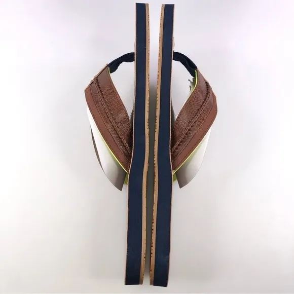 Tommy Hilfiger Dembo Mens Flip Flop Sandals Size 13 Brown Stylish &amp; Comfortable