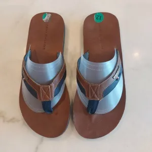 Tommy‎ Hilfiger Drake-T Men's Flip Flops Flat Sandals Cognac Faux Leather Sz 12