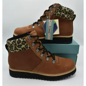 Toms Women Size 8 Mojave Waterproof Ember Oiled Nubuck Suede Leopard Mid Boots