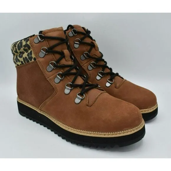 Toms Women Size 8 Mojave Waterproof Ember Oiled Nubuck Suede Leopard Mid Boots