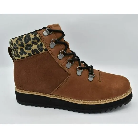 Toms Women Size 8 Mojave Waterproof Ember Oiled Nubuck Suede Leopard Mid Boots
