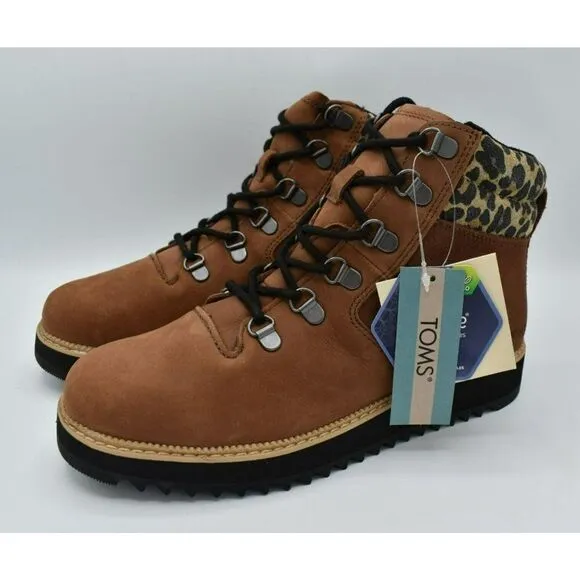 Toms Women Size 8 Mojave Waterproof Ember Oiled Nubuck Suede Leopard Mid Boots