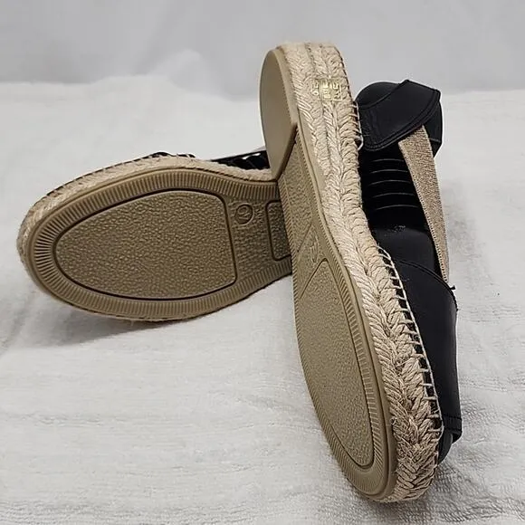 TONI PONS ETNA FLAT LEATHER ELASTIC STRAP ESPADRILLE SANDALS SIZE 9 NWOB
